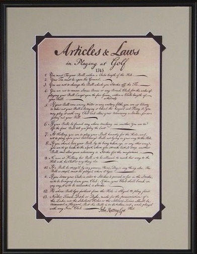 Rules of Golf Framed Print